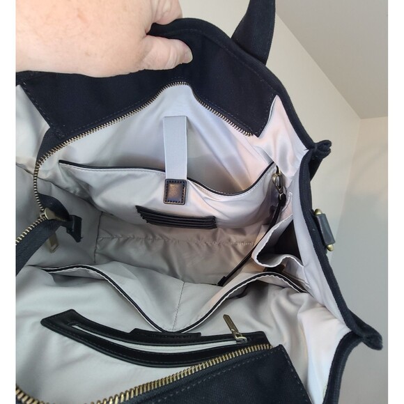 Urban Originals Womens Astro Tote Bag Black Waterproof Canvas Eco Friend Minimal - Picture 4 of 16